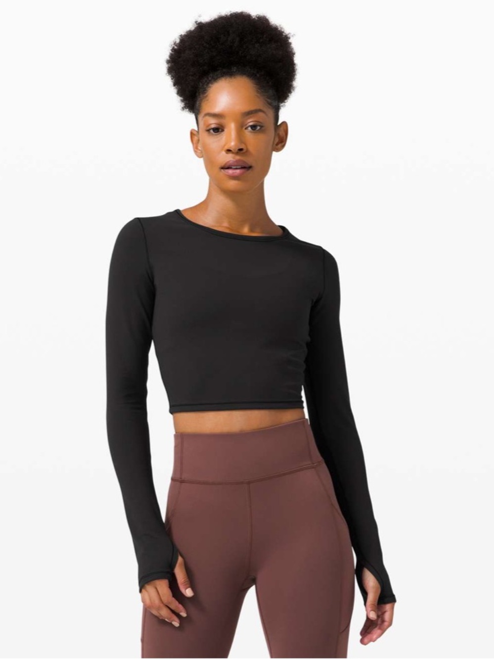 Lululemon Wunder Train Cropped Long Sleeve Black size 6